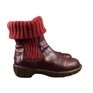 El Naturalista Shoes Womens 40 Boots Leather Knit Pull On Comfort N097 Yggdrasil
